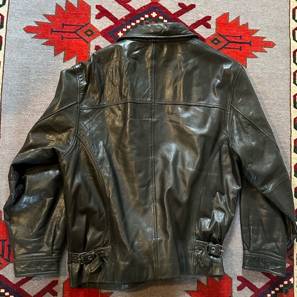 Vintage Black Lambskin Leather Bomber Jacket - Picture 9 of 11